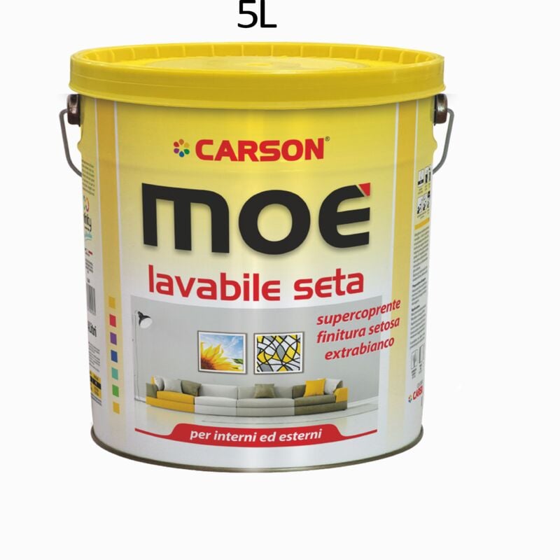 foto del prodotto mo lavabile bianco lt. 5 idropittura opaca effetto seta supercoprente