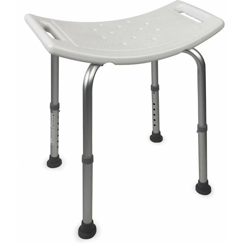 foto del prodotto mobiclinic sgabello doccia, altezza regolabile, piedini antiscivolo, sgabello doccia per anziani, sedia doccia per anziani, sgabello bagno, modello