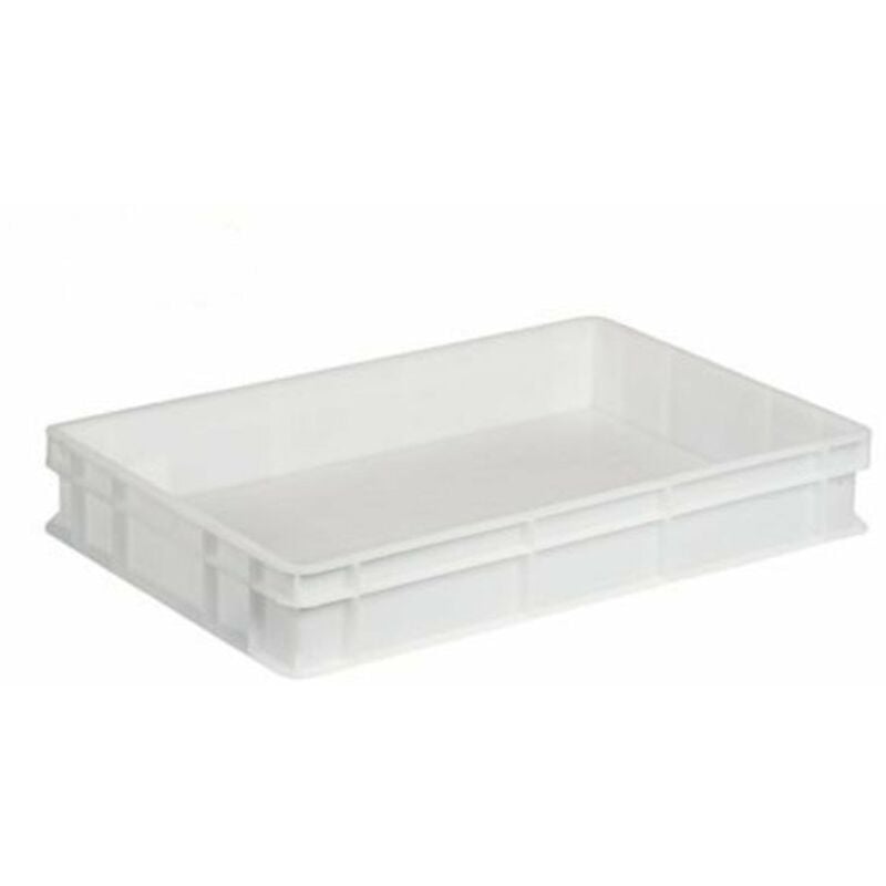 foto del prodotto mobil plastic cassetta chiusa per alimenti, bianca sovrapponibile non forata da 60 x 40 cm 60 x 40 x h 7 cm 1 pezzo