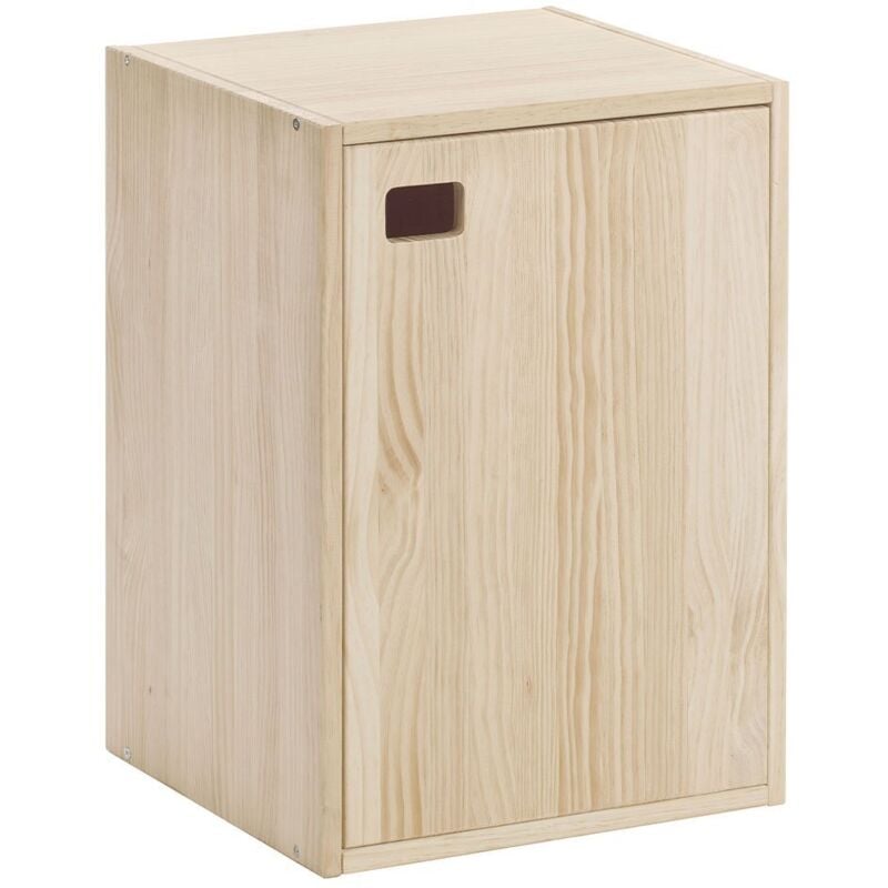 foto del prodotto mobile 1 porta pino massiccio con 1 ripiano regolabile l37,3 h53,5cm