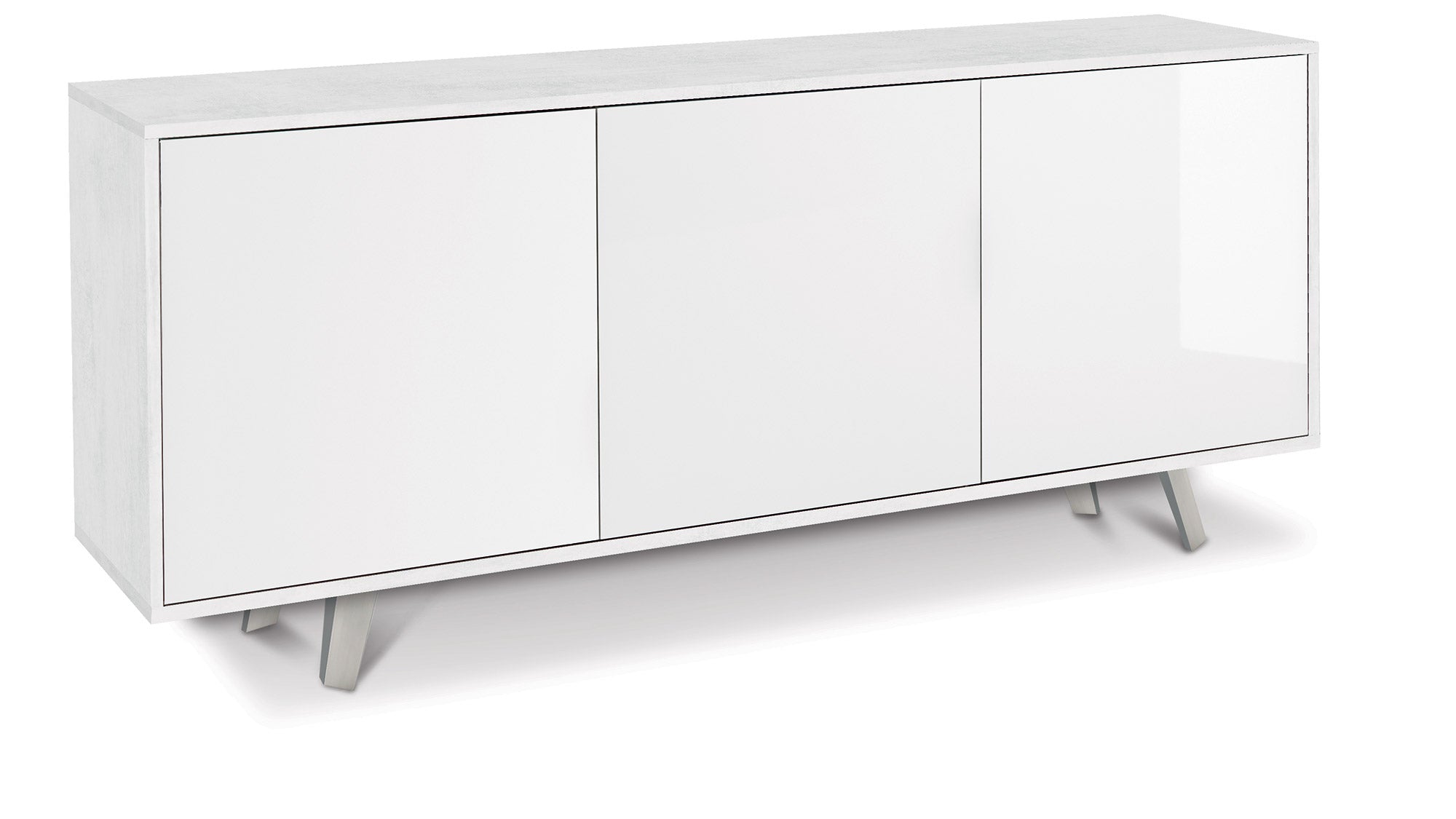 foto del prodotto mobile 3 ante 177x74x41 cm ossido bianco bianco lucido