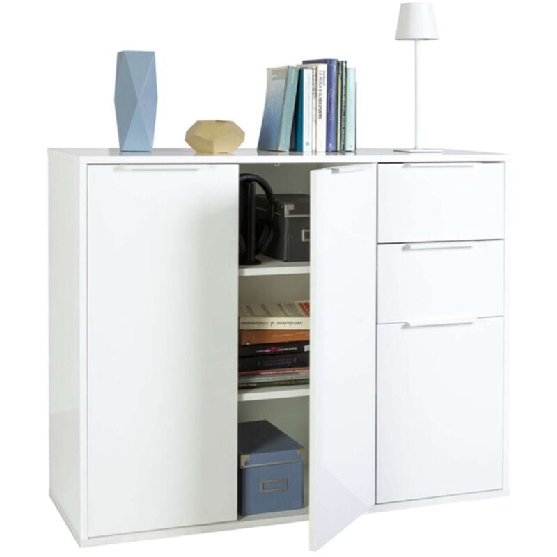 foto del prodotto mobile 3a 2c cm 106x35x87h bianco bianco luc.