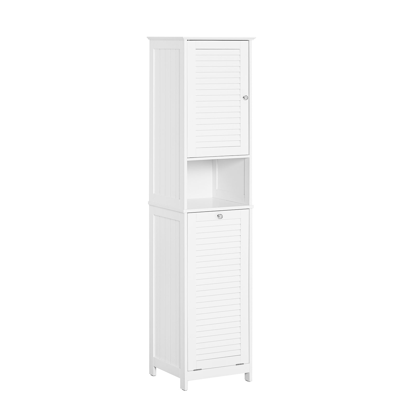 foto del prodotto mobile a colonna bagno salvaspazio mobile alto con borsa portabiancheria pieghevole bianco l40xp38xa170 cm bzr124 w