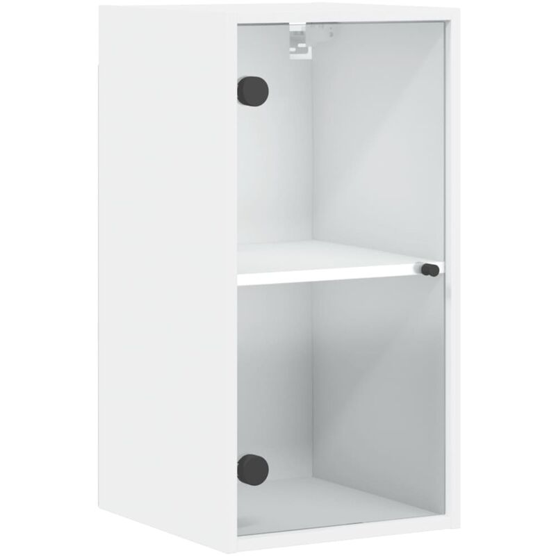 foto del prodotto mobile a muro con ante in vetro bianco 35x37x68,5 cm vidaxl