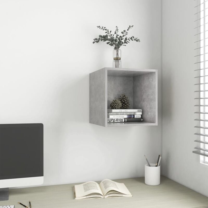 foto del prodotto mobile a muro grigio cemento 37x37x37 cm in legno multistrato vidaxl