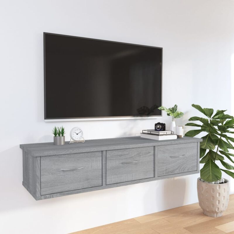 foto del prodotto mobile a muro grigio sonoma 88x26x18,5 cm in legno multistrato vidaxl