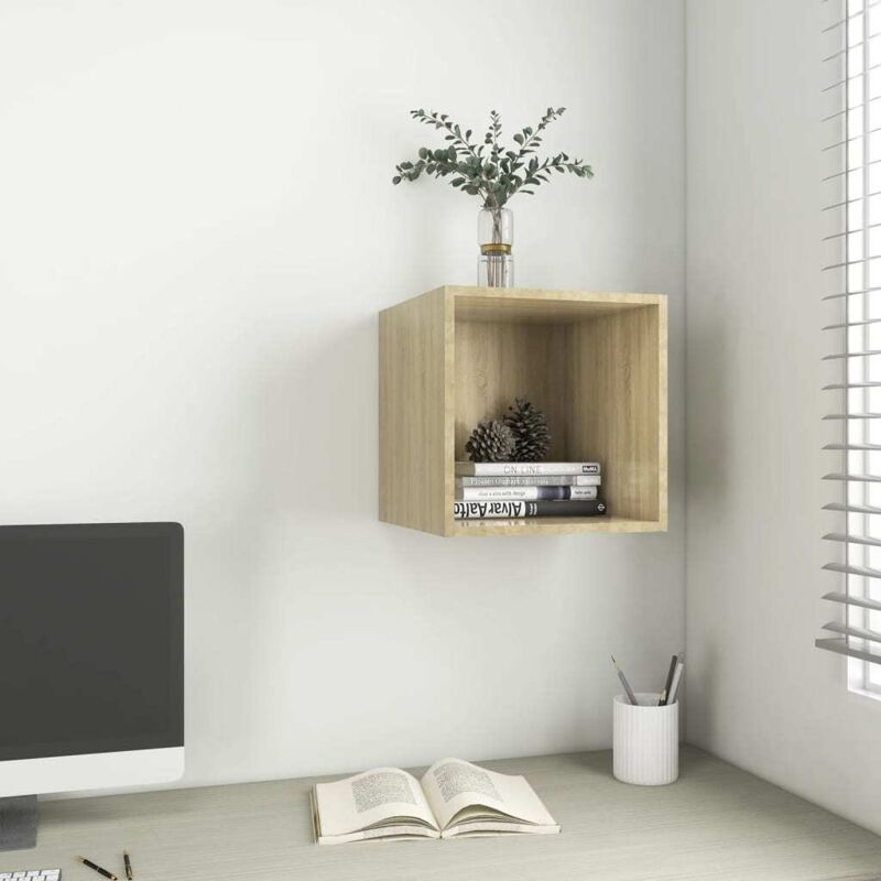 foto del prodotto mobile a muro rovere sonoma 37x37x37 cm in legno multistrato vidaxl
