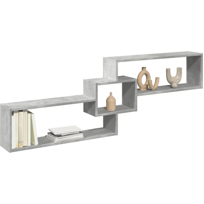 foto del prodotto mobile a parete 158x18x53cm grigio cemento in legno multistrato vidaxl