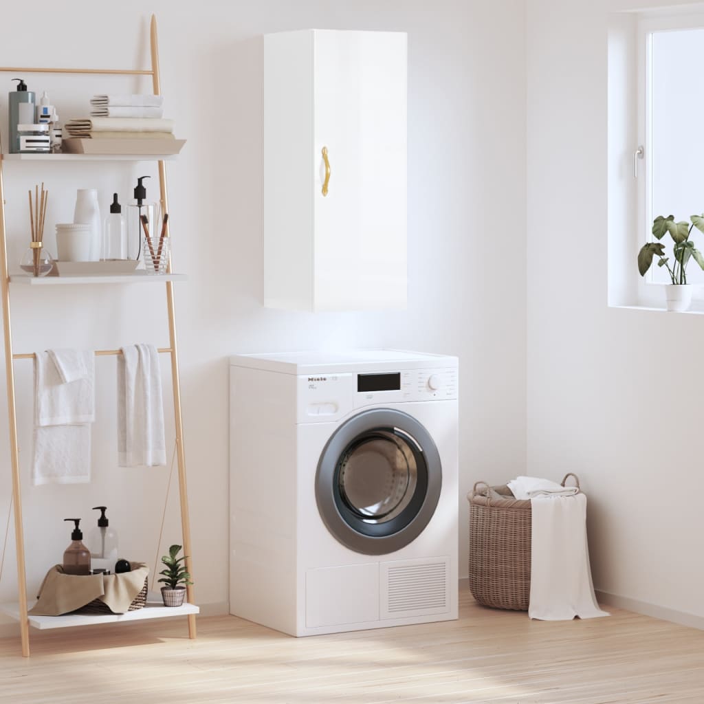 foto del prodotto mobile a parete bianco lucido 34,5x34x90 cmcod mxl 128024