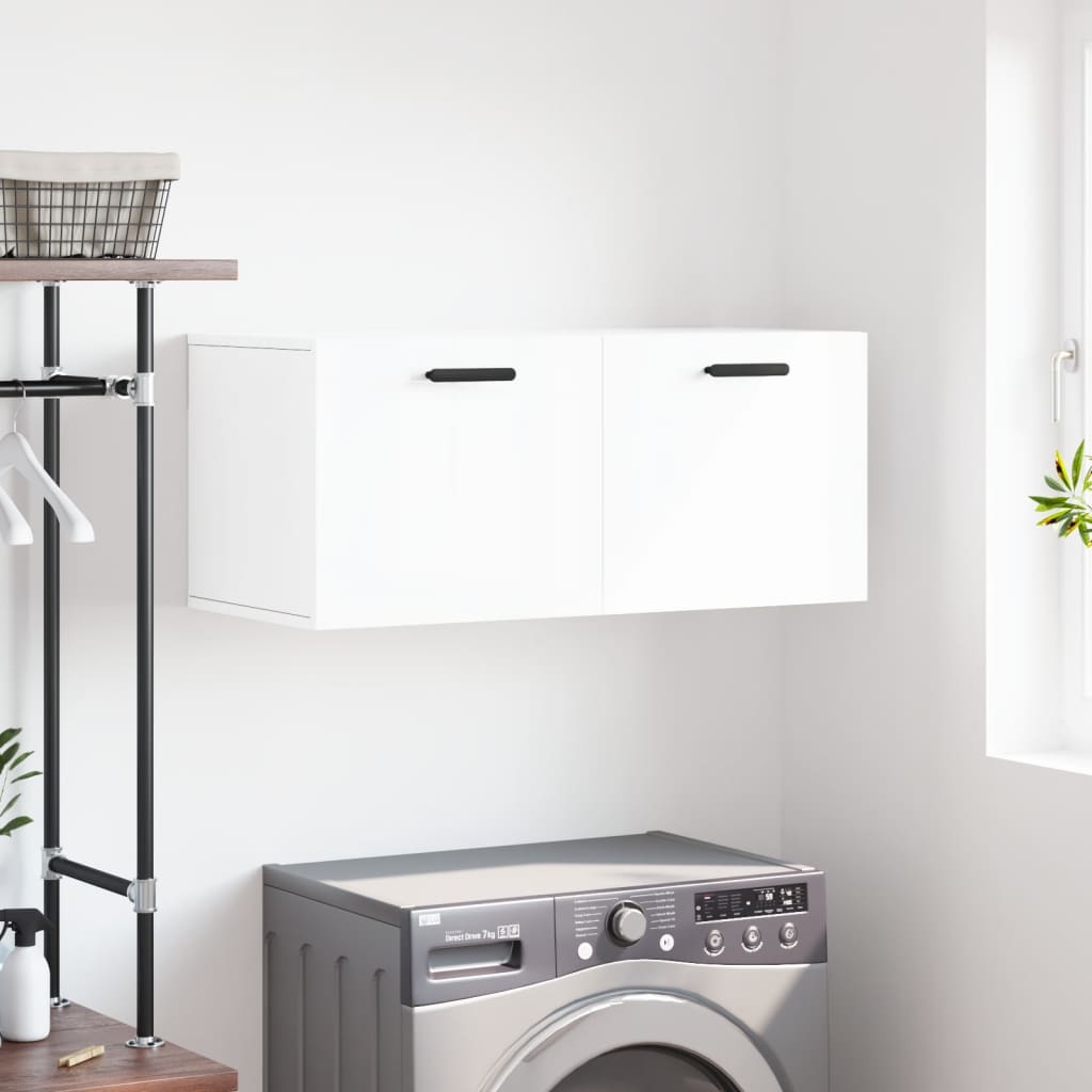 foto del prodotto mobile a parete bianco lucido 80x36,5x35 cm legno multistratocod mxl 103927