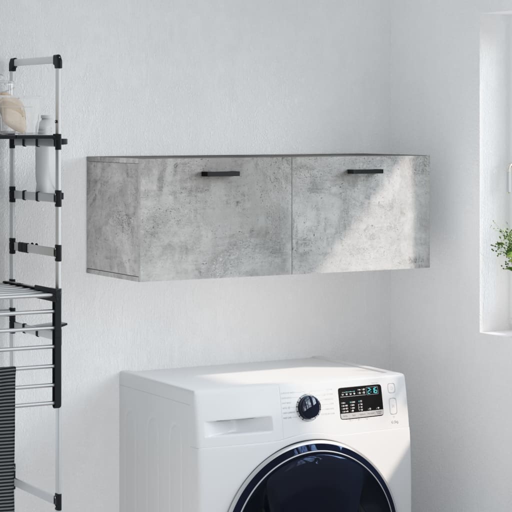 foto del prodotto mobile a parete grigio cemento 100x36,5x35 cm legno multistratocod mxl 104039