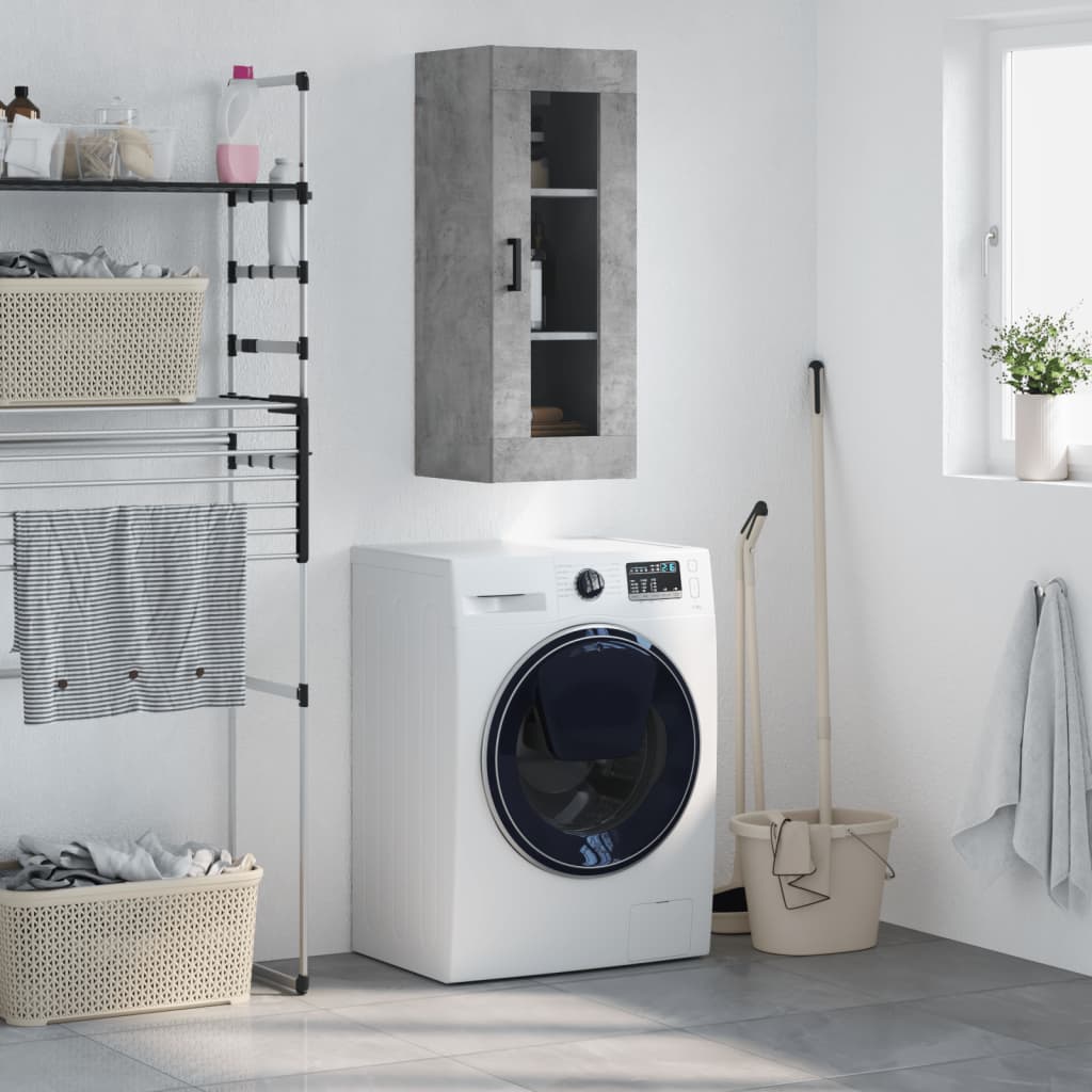 foto del prodotto mobile a parete grigio cemento 34,5x34x90 cmcod mxl 104091