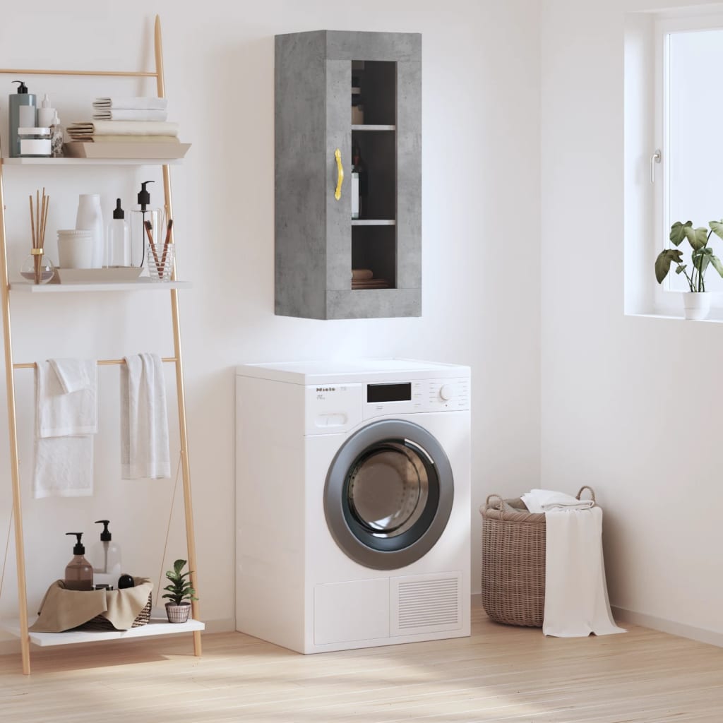 foto del prodotto mobile a parete grigio cemento 34,5x34x90 cmcod mxl 80111