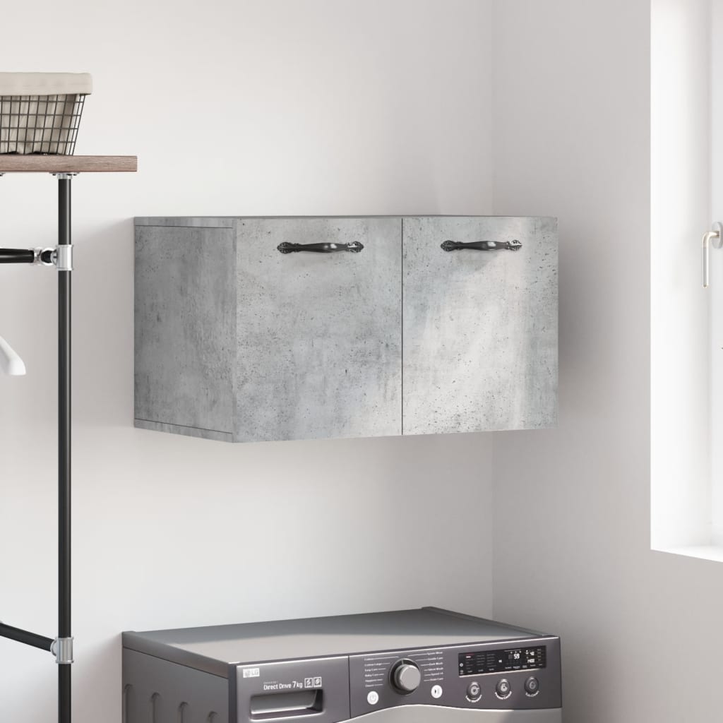 foto del prodotto mobile a parete grigio cemento 60x36,5x35 cm legno multistrato