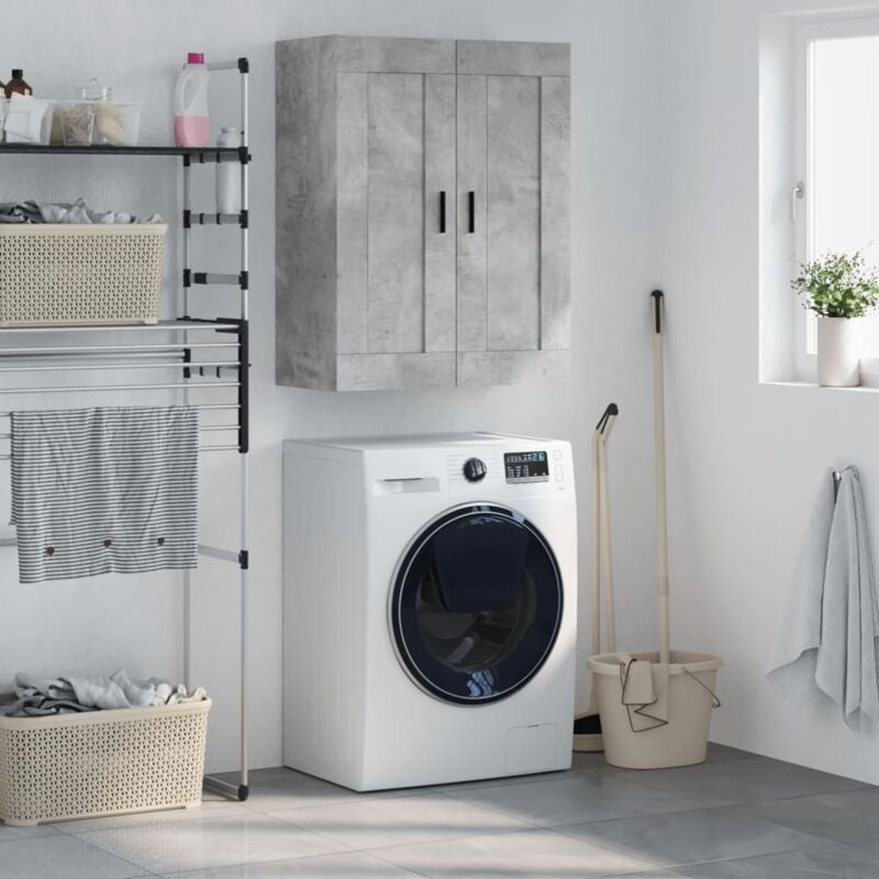 foto del prodotto mobile a parete grigio cemento 69,5x34x90 cm legno multistrato vidaxl