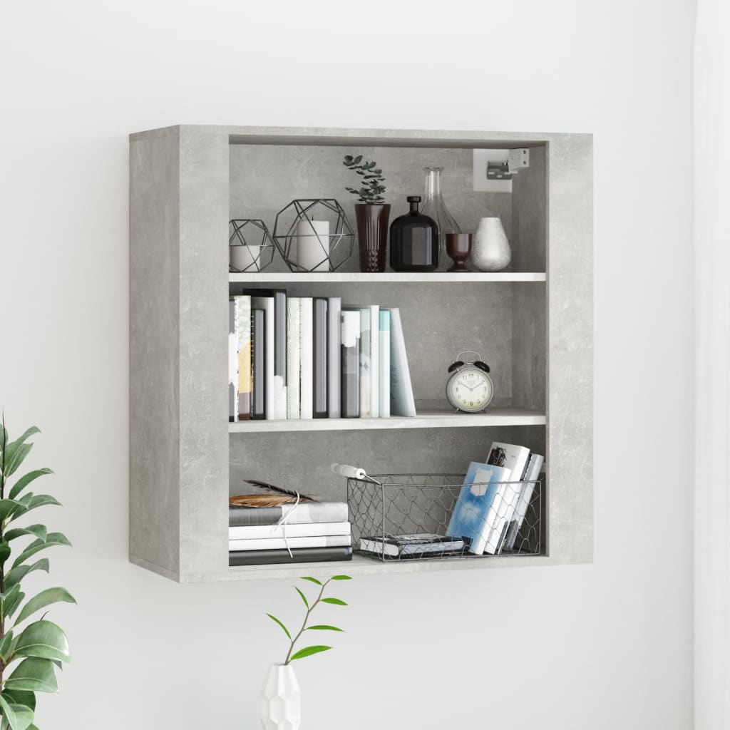 foto del prodotto mobile a parete grigio cemento 80x33x80 cm in legno multistrato cod mxl 17517