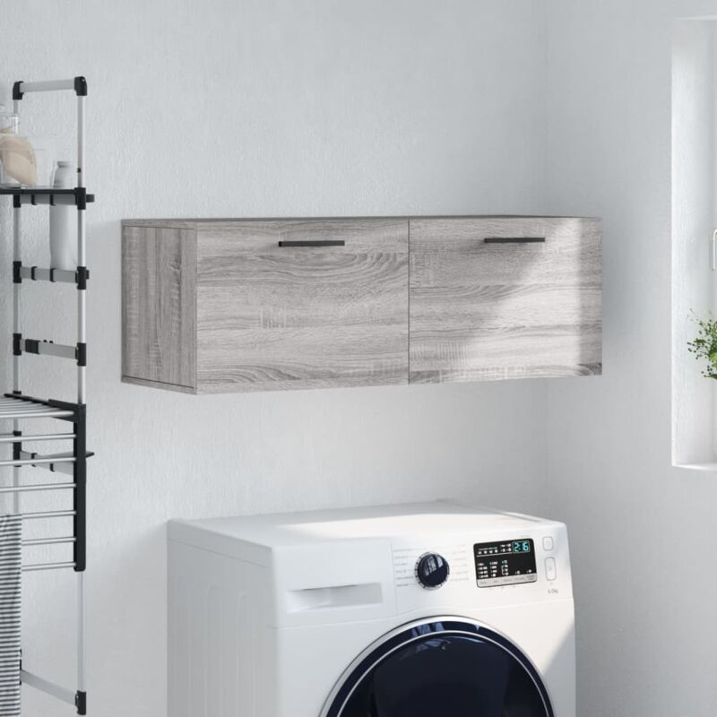 foto del prodotto mobile a parete grigio sonoma 100x36,5x35 cm legno multistrato vidaxl