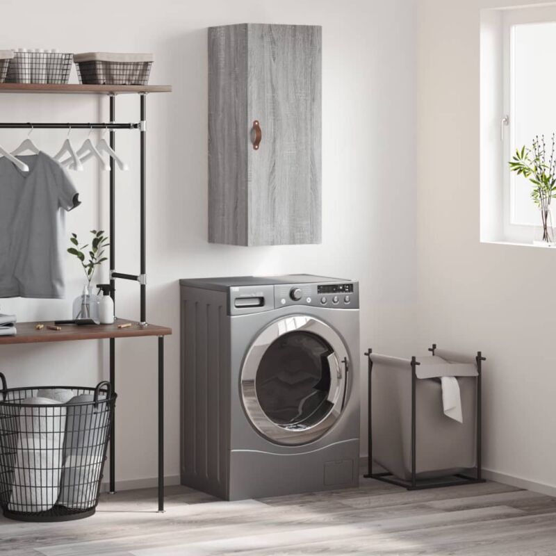 foto del prodotto mobile a parete grigio sonoma 34,5x34x90 cm vidaxl