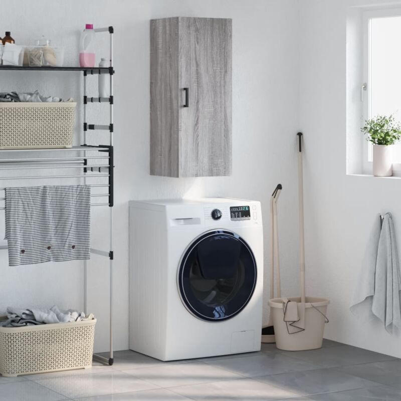 foto del prodotto mobile a parete grigio sonoma 34,5x34x90 cm vidaxl
