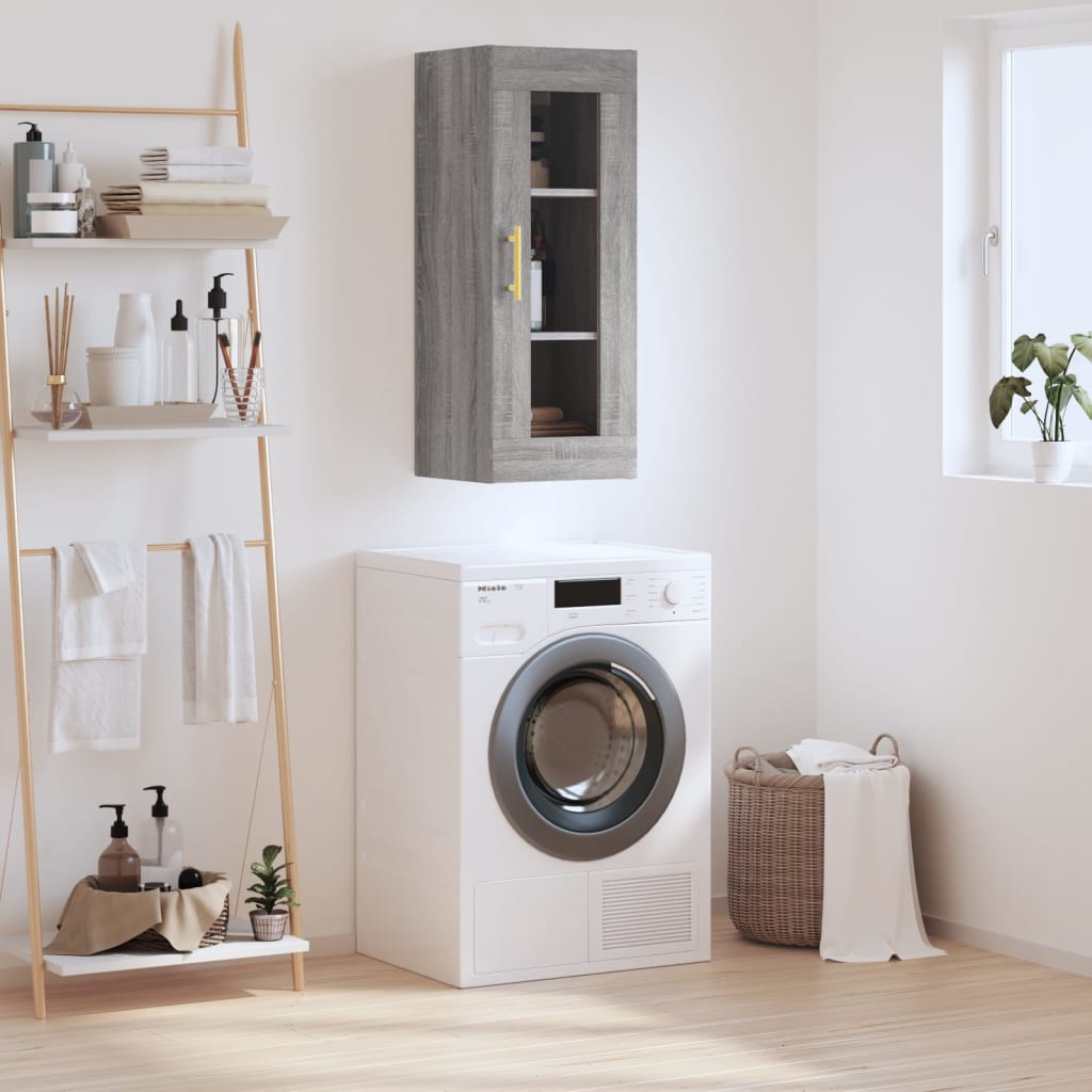 foto del prodotto mobile a parete grigio sonoma 34,5x34x90 cmcod mxl 105332