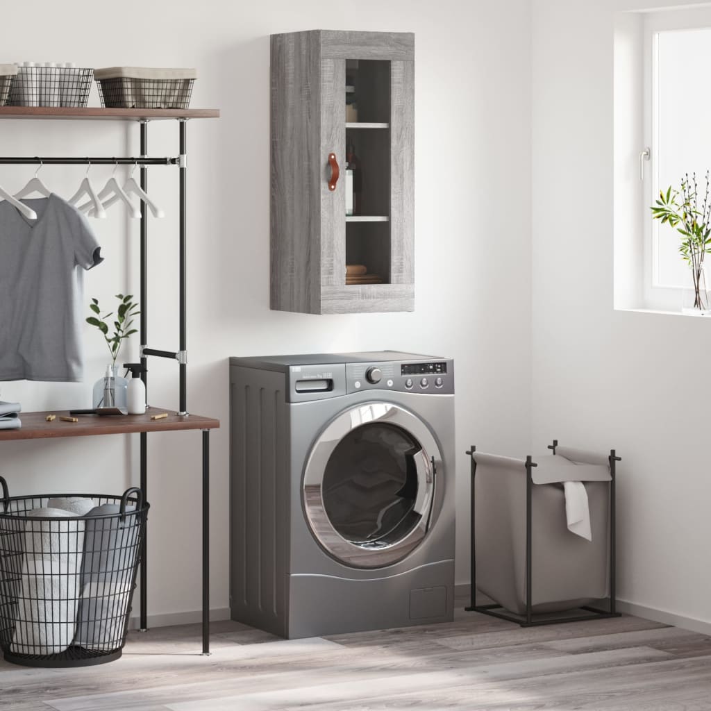 foto del prodotto mobile a parete grigio sonoma 34,5x34x90 cmcod mxl 129292