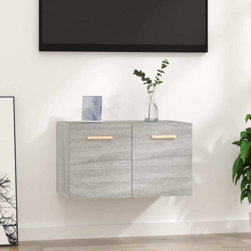 foto del prodotto mobile a parete grigio sonoma 60x36,5x35cm in legno multistrato vidaxl
