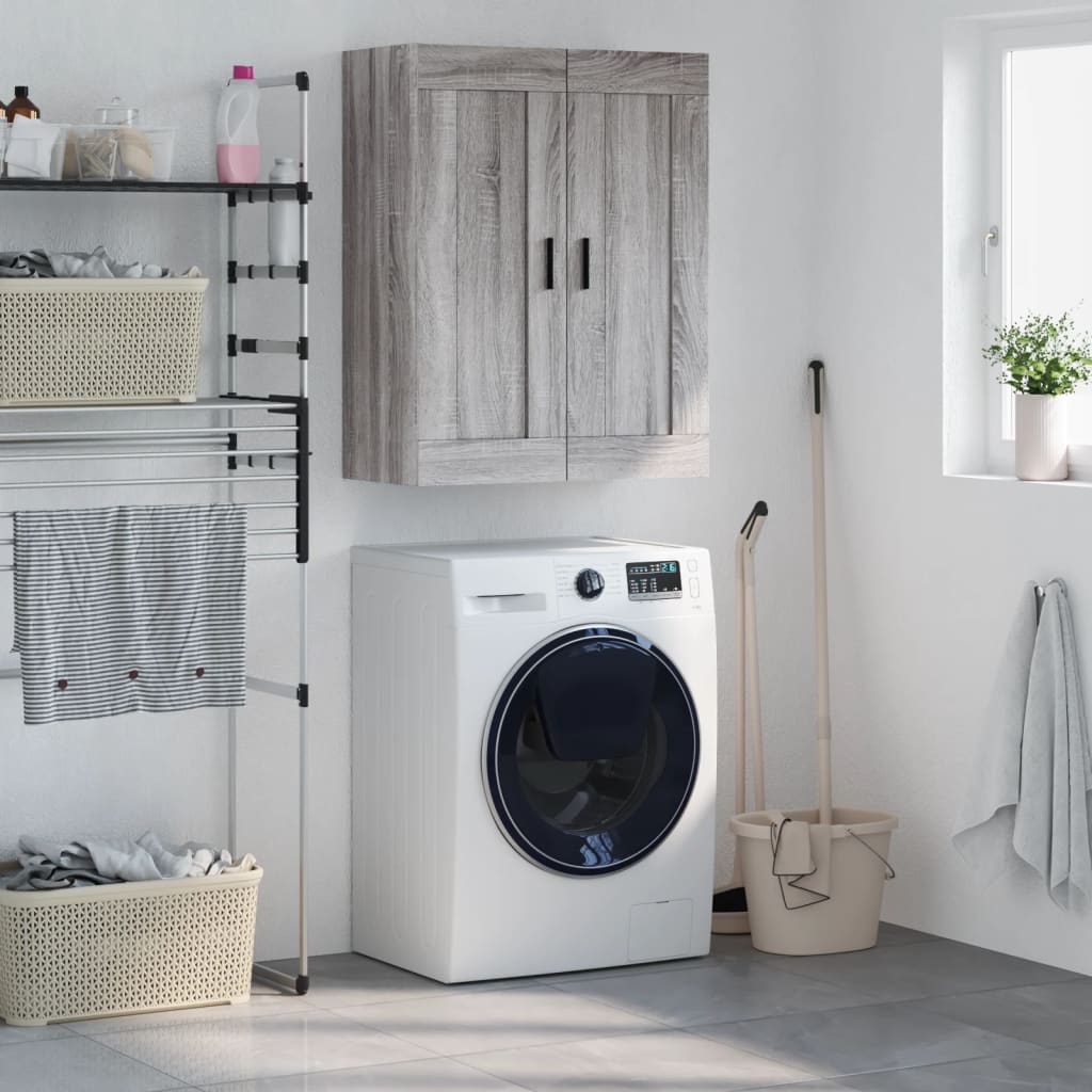 foto del prodotto mobile a parete grigio sonoma 69,5x34x90 cm legno multistrato