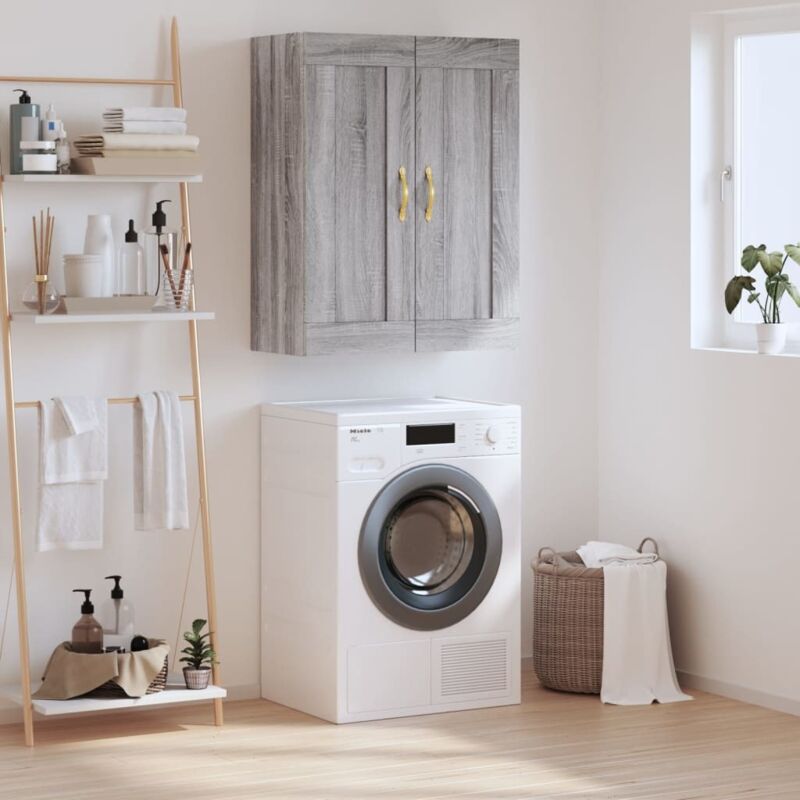 foto del prodotto mobile a parete grigio sonoma 69,5x34x90 cm legno multistrato vidaxl