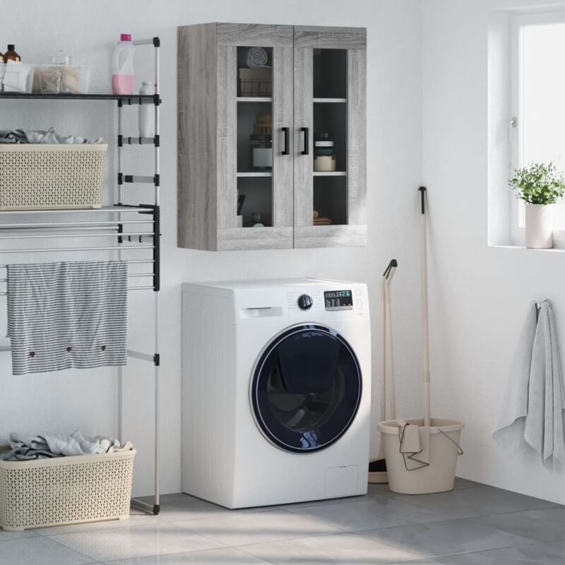 foto del prodotto mobile a parete grigio sonoma 69,5x34x90 cm vidaxl