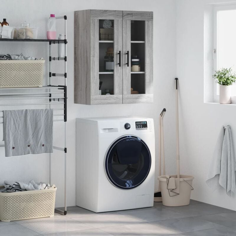 foto del prodotto mobile a parete grigio sonoma 69,5x34x90 cm vidaxl