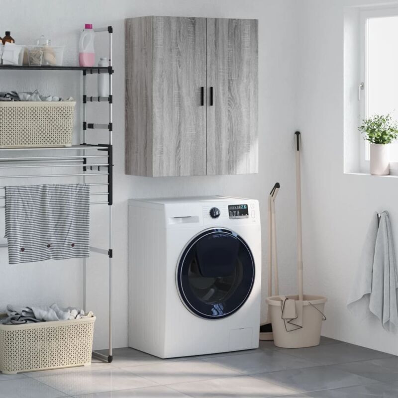 foto del prodotto mobile a parete grigio sonoma 69,5x34x90 cm - vidaxl