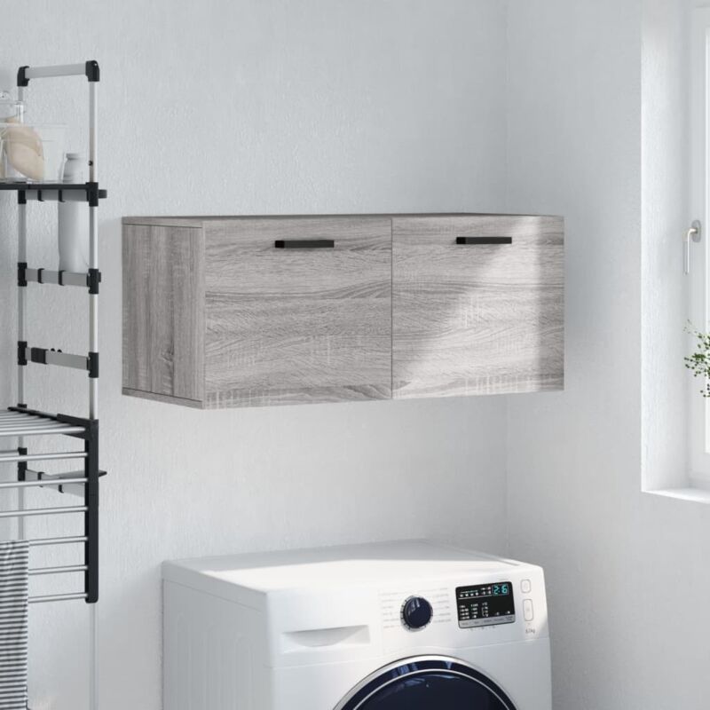 foto del prodotto mobile a parete grigio sonoma 80x36,5x35cm in legno multistrato vidaxl