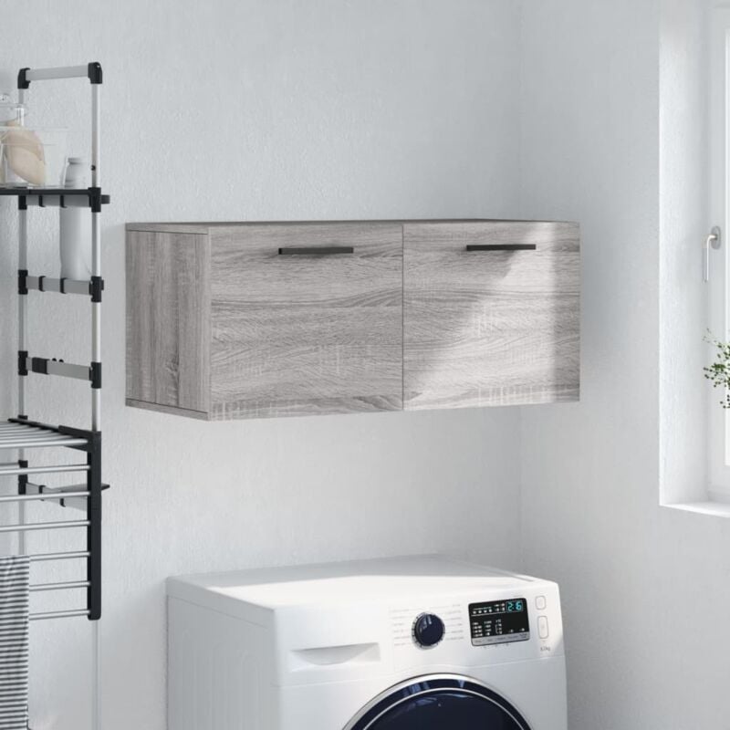 foto del prodotto mobile a parete grigio sonoma 80x36,5x35cm in legno multistrato vidaxl