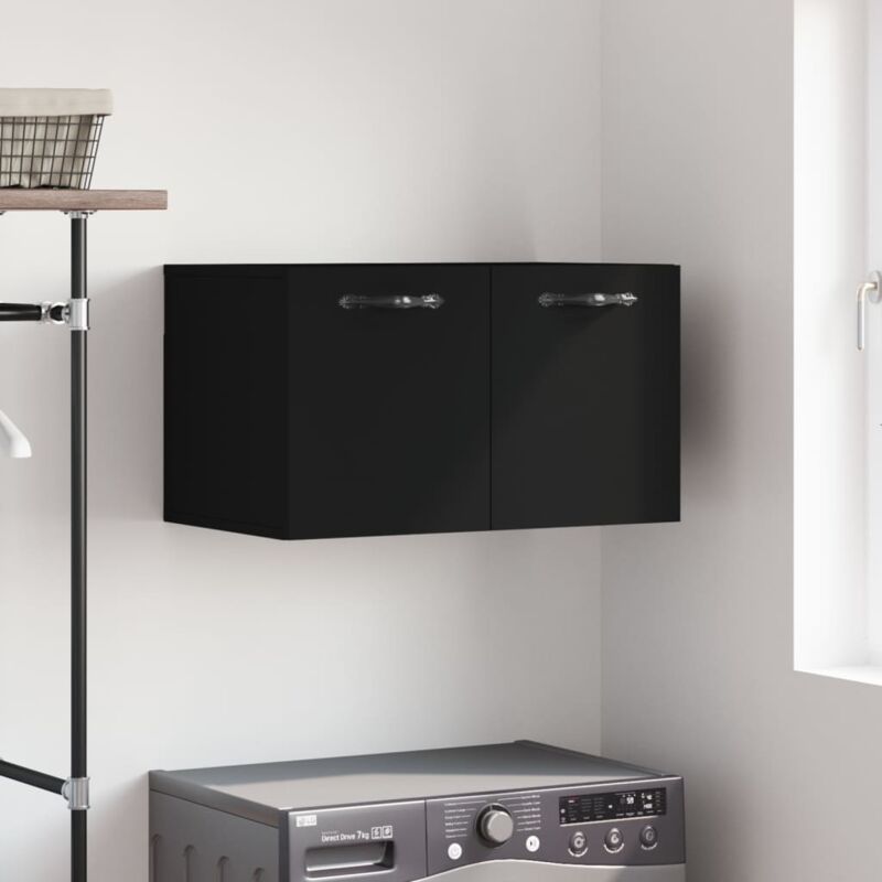 foto del prodotto mobile a parete nero 60x36,5x35 cm in legno multistrato vidaxl