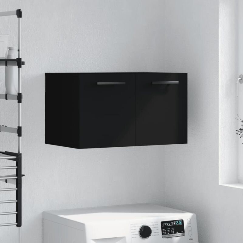 foto del prodotto mobile a parete nero 60x36,5x35 cm in legno multistrato vidaxl