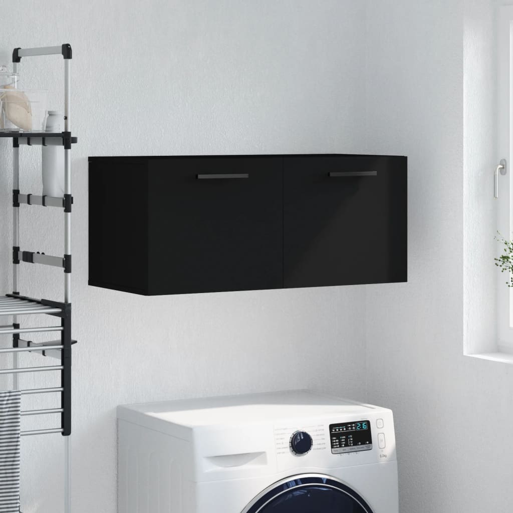 foto del prodotto mobile a parete nero 80x36,5x35 cm in legno multistratocod mxl 103164