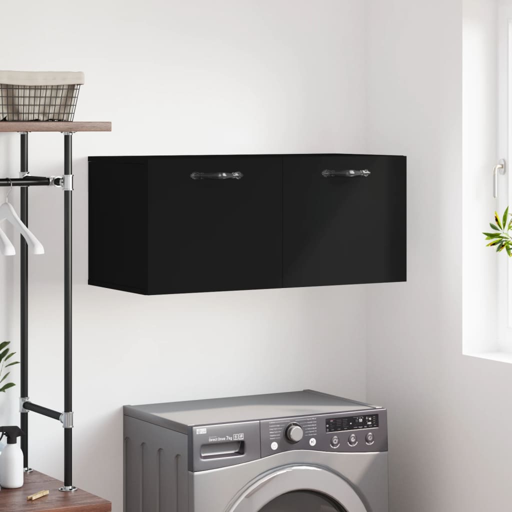 foto del prodotto mobile a parete nero 80x36,5x35 cm in legno multistratocod mxl 127657