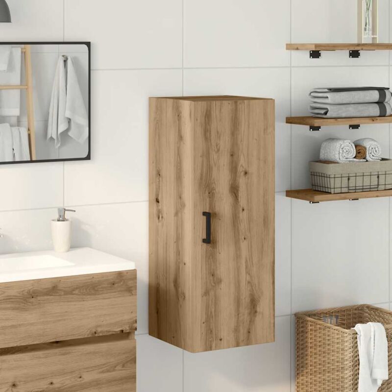 foto del prodotto mobile a parete rovere artigianale 34,5x34x90 cm in truciolato vidaxl