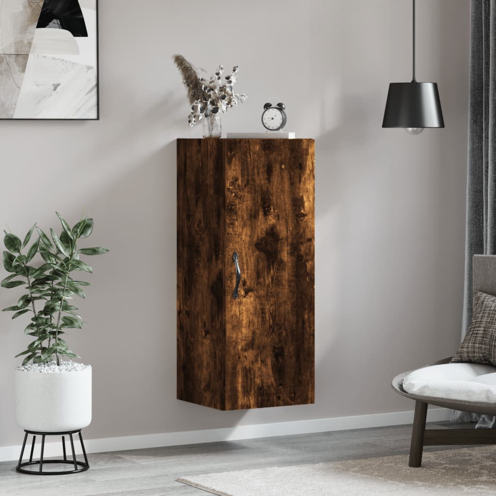 foto del prodotto mobile a parete rovere fumo 34,5x34x90 cm in legno multistratocod mxl 98589