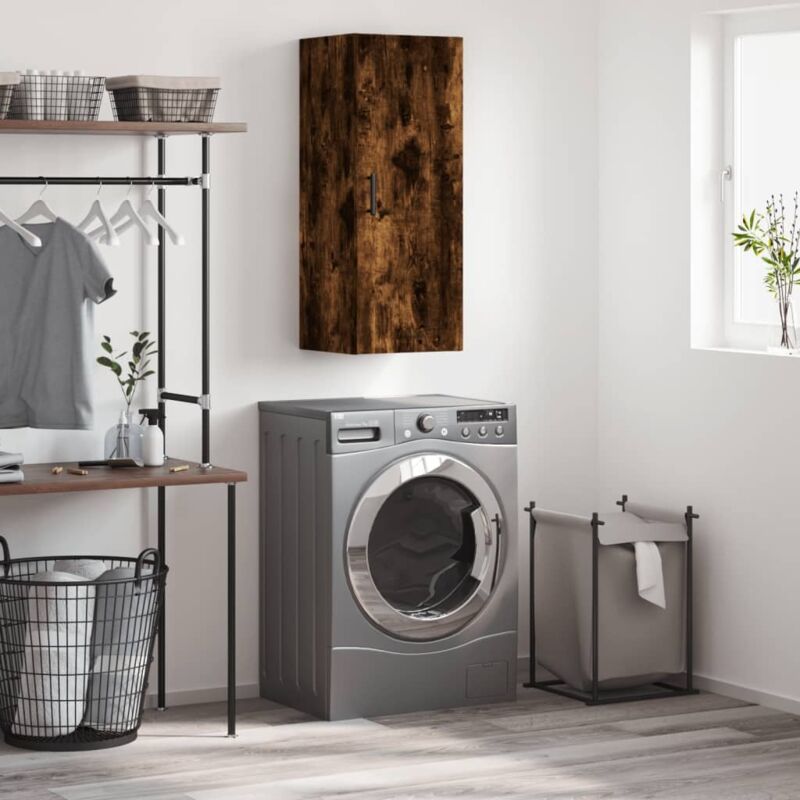 foto del prodotto mobile a parete rovere fumo 34,5x34x90 cm vidaxl