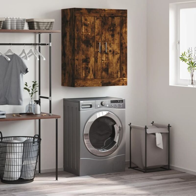 foto del prodotto mobile a parete rovere fumo 69,5x34x90 cm in legno multistrato - vidaxl