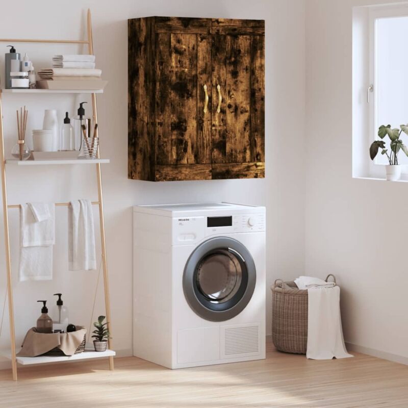 foto del prodotto mobile a parete rovere fumo 69,5x34x90 cm in legno multistrato vidaxl