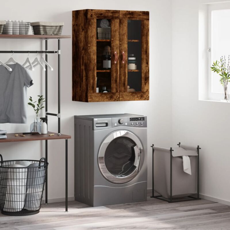 foto del prodotto mobile a parete rovere fumo 69,5x34x90 cm vidaxl