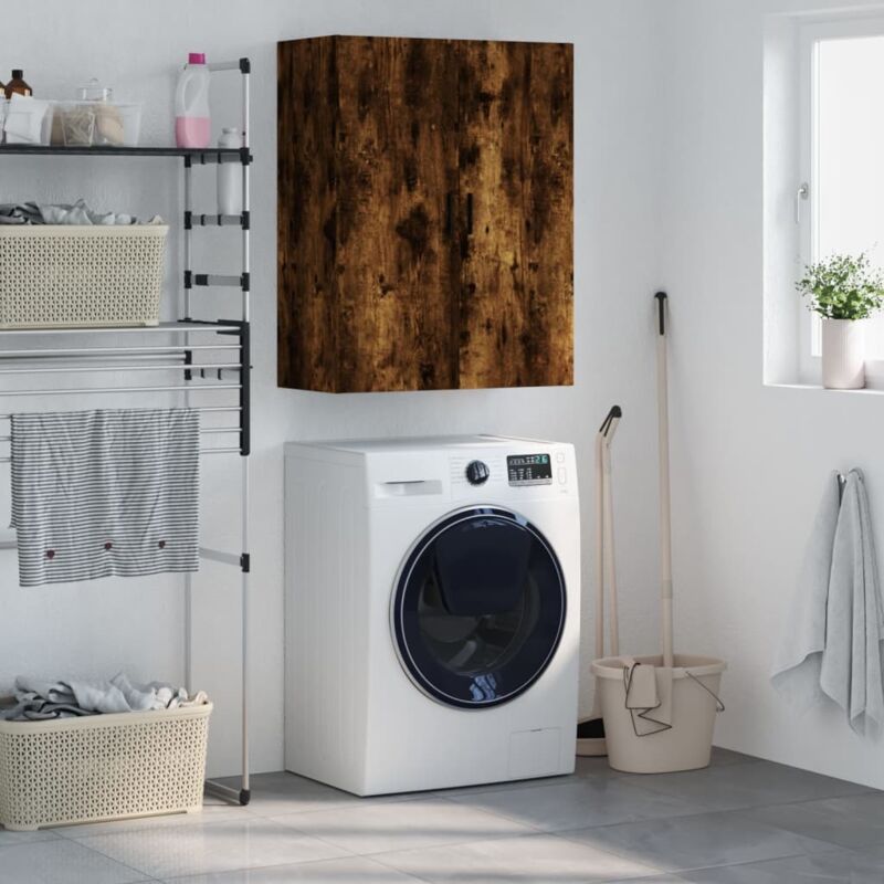 foto del prodotto mobile a parete rovere fumo 69,5x34x90 cm vidaxl