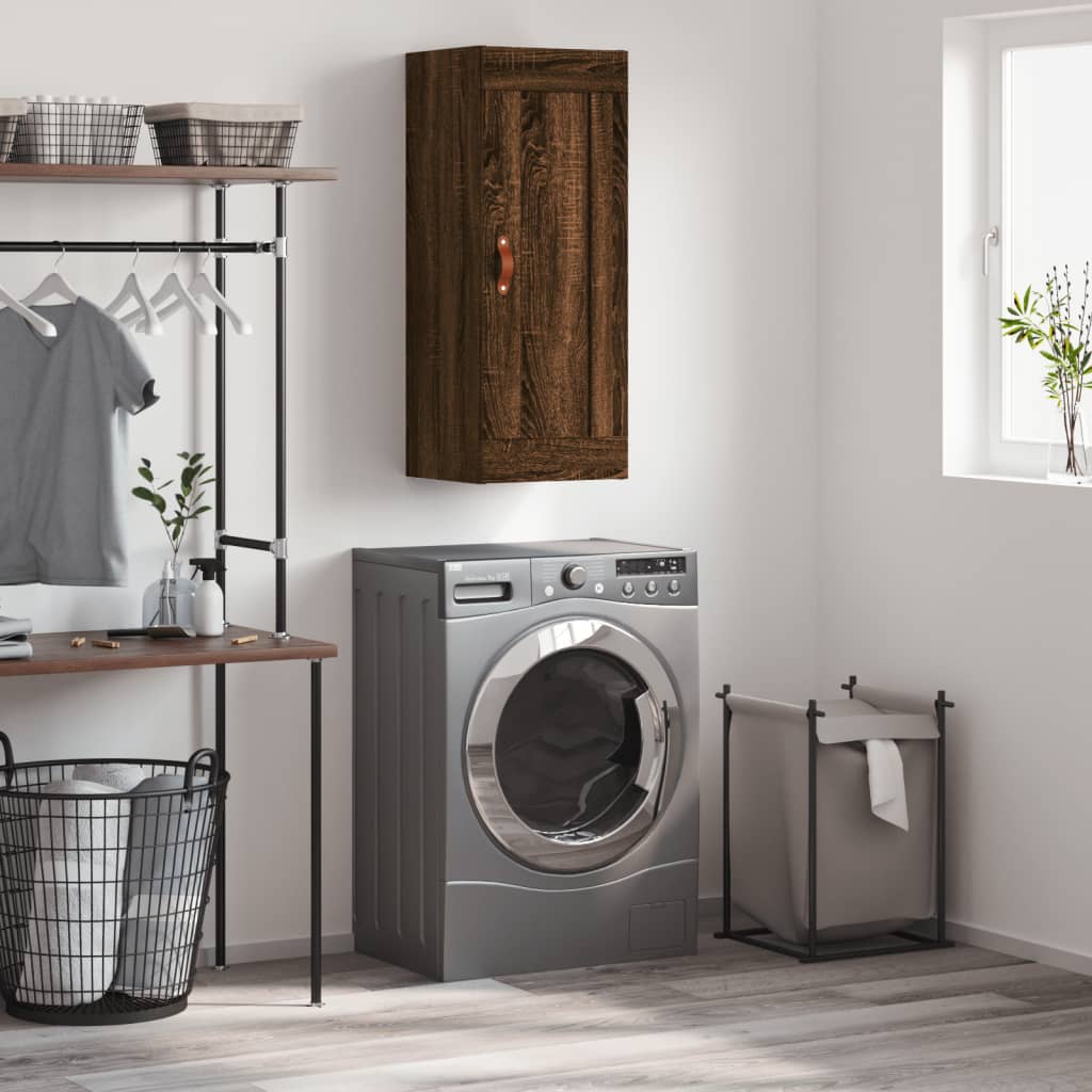 foto del prodotto mobile a parete rovere marrone 34,5x34x90 cm legno multistratocod mxl 129320