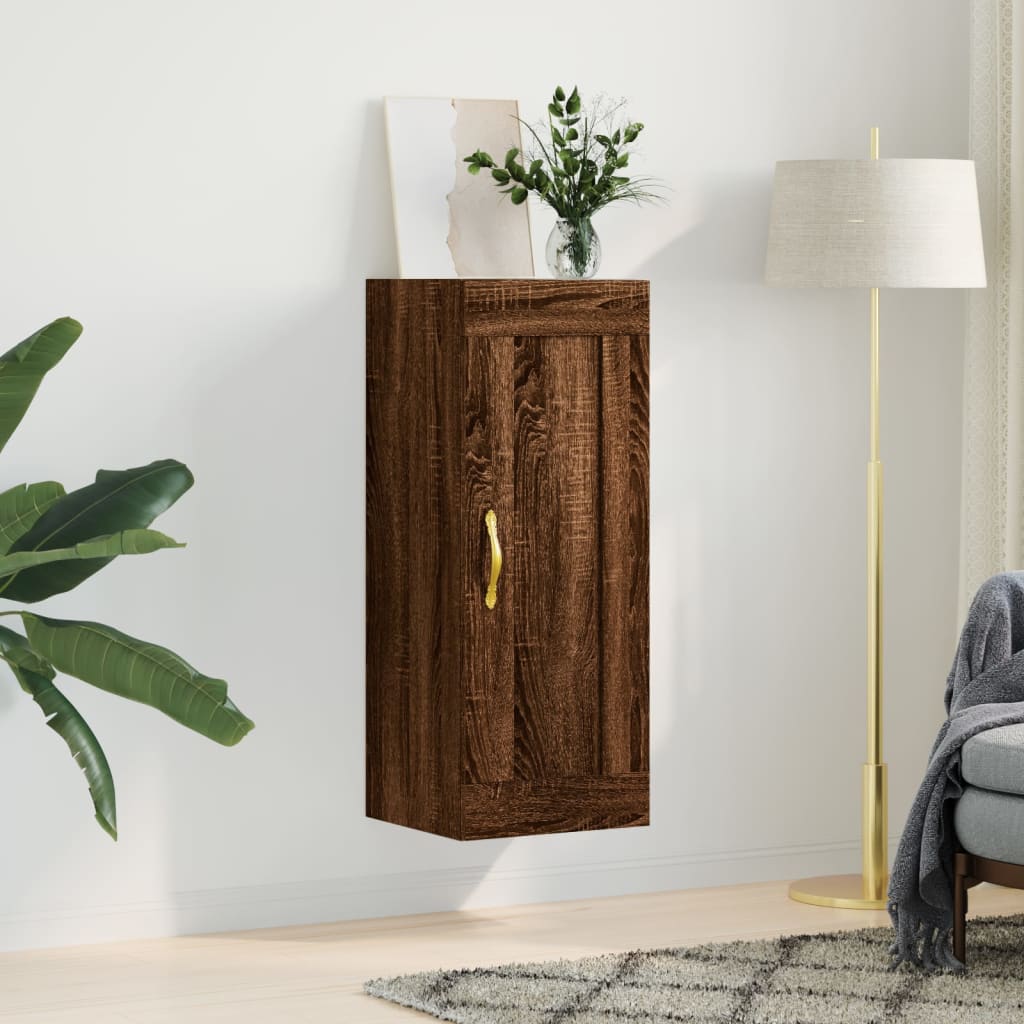 foto del prodotto mobile a parete rovere marrone 34,5x34x90 cm legno multistratocod mxl 82948