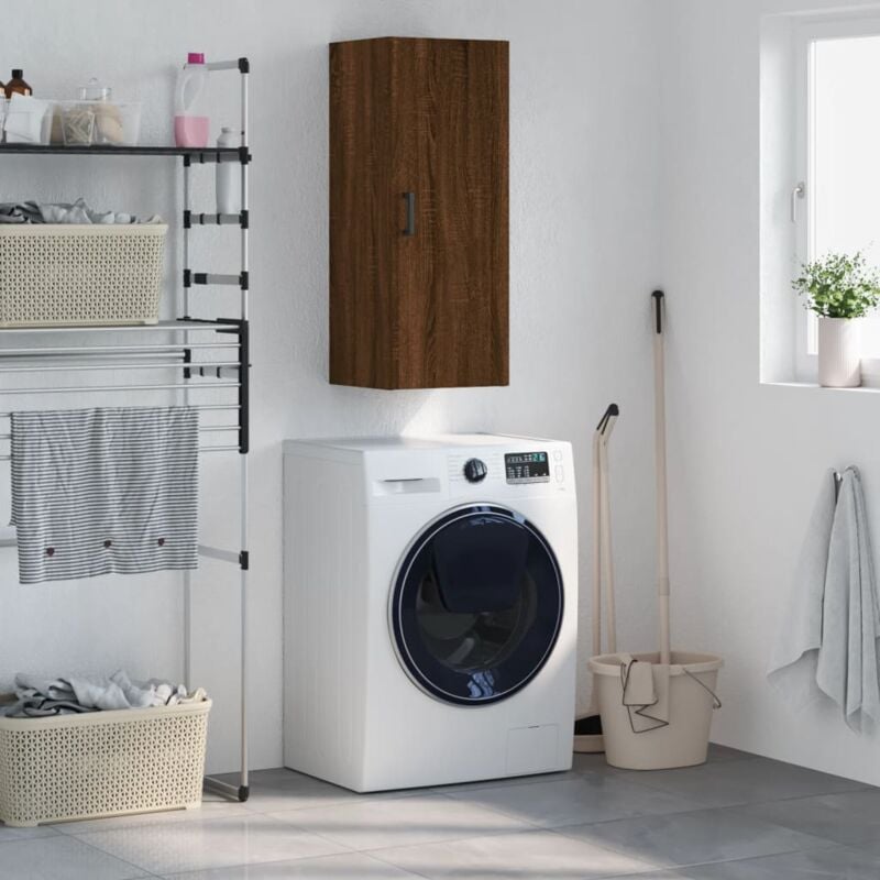 foto del prodotto mobile a parete rovere marrone 34,5x34x90 cm vidaxl