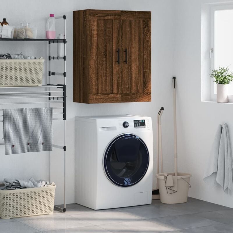 foto del prodotto mobile a parete rovere marrone 69,5x34x90 cm legno multistrato vidaxl