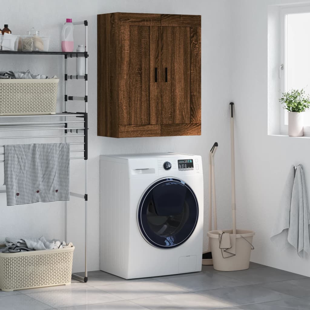 foto del prodotto mobile a parete rovere marrone 69,5x34x90 cm legno multistratocod mxl 128852