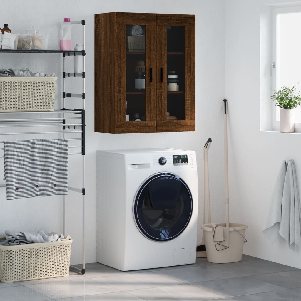 foto del prodotto mobile a parete rovere marrone 69,5x34x90 cmcod mxl 128777